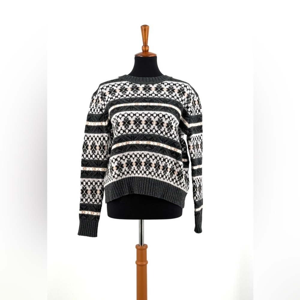 J. Crew Lambswool Classic Fair Isle Crewneck Sweater Size XS